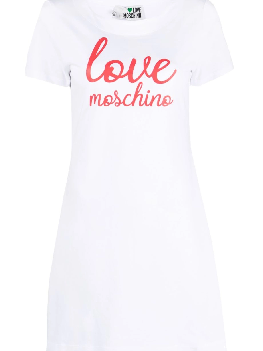 cotton Moschino T-shirt logo-print Love Women dress 0328